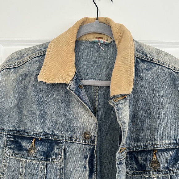 Free People Sirius Cotton Plaid-Contrast Denim Jacket - Picture 5 of 8